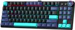 Aula M75 Bluetooth, Wired USB Tenkeyless Gaming Keyboard Compatible with Desktop, Laptop, Mac 3in1, Bluetooth 5.0 + 2.4 GHz, RGB, Type C : Hot-swappable, 2000 MAH batteries (Green & Black)- Flipkart