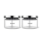 Borosil Classic Jar (300ml x 2) with Stainless Steel Lid | Borosilicate Glass Storage Organiser | Microwave & Dishwasher Safe Kitchen Containers for Spices, Snacks, Grains, Dals- Amazon