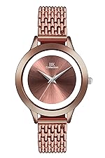 IIK COLLECTION Watches for Women Round Studded Dial |Analogue Quartz Movemnet Ladies Watch|Long Battery Life|Stainless Steel Adjustable Bracelet Chain Strap|Double Lock Clasp Safety Watches for Girls- Amazon