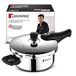 Bergner Argent Elements Triply Stainless Steel 3.5 L Outer Lid Pressure Pan, Healthy Cooking, Even Heat Distribution, Sturdy Handle, Easy Lock System, Safety Gasket – Induction and Gas Stove Ready- Amazon
