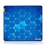 Ant Esports Hexa Mouse Pad 260X210X3mm Anti-fray Stitching, Waterproof Surface & Non-Slip Rubber Base Stitched Edges Gaming Mouse Mat for Laptop, Compatible with Laser and Optical Mice – Blue Hexagon- Amazon