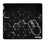 Ant Esports Hexa Mouse Pad 260X210X3mm Anti-fray Stitching, Waterproof Surface & Non-Slip Rubber Base Stitched Edges Gaming Mouse Mat for Laptop, Compatible with Laser and Optical Mice – Black Hexagon- Amazon