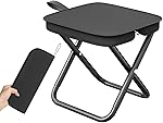 Folding Stool Portable Mini Camping Stool with Carry Bag – Lightweight Foldable Outdoor Seat with Metal Frame and Fabric Top for Travel Fishing Hiking Garden Picnic (Black)- Amazon
