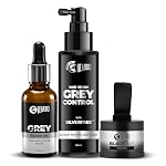 Beardo Grey Fix Kit for Men | Anti-Grey Hair Serum, Beard Oil & Blackout Powder | Reverse Greying, Restore Natural Look | Root Touch Up for Hair | Kit for Men-Set of 3- Amazon