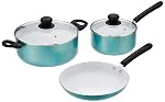 Solimo 3-Piece Non-Stick Cookware Set With Ceramic Coating (Sauce Pan, Dutch Oven And Fry Pan) – Black- Amazon