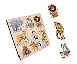 Jungle Animal Wooden Puzzle, Wooden Toys for Kids 3+, Jigsaw Puzzles for Adults, 11 Pcs, 1 Count, Multicolor, Square, Beginner, Animals, 300g, 20x120x100mm- Amazon