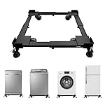 Lifelong Adjustable Washing Machine Stand with Wheels, Heavy Duty Steel Trolley for 5 Kg to 12 Kg Top Load & Front Load Washing Machines | Fridge & Air Cooler Stand | 180 Kg Capacity | Anti Vibration Pads | Black- Amazon