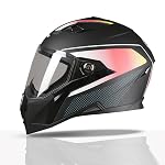 TVS Racing Anti Matter Full Face Helmet for Bike & Motorcycle Riders-DOT & ISI Certified-Lightweight ABS Shell, UV Resistant-Ventilated Comfort Liner, Quick-Release Visor & Chin Strap- Amazon