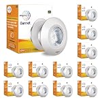 wipro Polycarbonate Garnet 2W LED Integrated Spotlight|Cool White Light (6500K)|Compact Design Ceiling Spot Light for Cabinets & Wardrobes| Cutout – 33mm|Pack of 12- Amazon