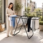Lifelong Heavy-Duty Cloth Dryer Stand | Foldable Laundry Rack with Sturdy Iron Frame | Anti-Skid Floor Protection | Compact Storage Design | For Clothes, Towels & Linen Drying Indoors or Outdoors- Amazon