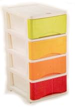 Nayasa Rainbow Tuckins No. 24| Multi-Compartment Plastic Drawers | Storage Organizer | Multipurpose Plastic Modular Storage Organizer Box | 39.3 X 29.6 X 61.4 cm | Multicolor- Amazon