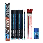 Doms Fusion Xtra Super Dark Pencil Box Pack | Dark & Neat Writing Which Stays Longer | Smooth Sharpning & With Soft & Comfortable Grip | Free Scale & Erasner Inside | Pack of 30 Pencils- Amazon