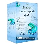 Shatras Premium Laundry Detergent Pods | Bio-Enzyme Stain Remover | 1 Pod = 1 Wash | Fabric Conditioner & Mild Scent | Machine-Safe, No Residue | Color Protection | Export Quality | Pack of 30- Amazon