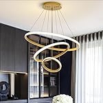 Desidiya® Modern Double 3-Ring LED Pendant Light Lamp – Warm White Hanging Ceiling Pendant Light, Elegant Finish for Home & Living Spaces & Living Room Ceiling Light- Amazon