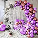 Just Party 25Pcs Rose Gold & 25Pcs Purple Metallic Chrome Balloons with Shiny Surface For Birthdays/Anniversary/Engagement/Baby Shower/bachelorette Party Decorations (Pack of 50)- Amazon
