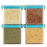PEARLPET Clik n Seal Kitchen Storage Container 4 Pcs (700 ml Each, Plastic, Square Shape, Blue)- Amazon