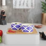 The Earth Store Yellow Blue Moroccan Ceramic Dip Bowl for Serving Chutney,Pickle,Small Sauce Bowl for Kitchen Dining Table, Restaurant, Hotel (Set of 2)- Amazon
