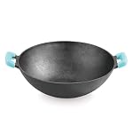 BERGNER Eco Cast Iron 24cm (2.8L) Kadai for Healthy Cooking PreSeasoned Even Heat Distributor Retains Heat to Enhance Flavor Comes with Silicone Sleeve Induction Bottom and Gas Stove Ready- Amazon