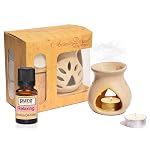 Pure Source India Ceramic Aroma Burner 10 ML Relaxing Aroma Essential Oil with 4 Tea Light Candles, Gift This Diwali- Amazon