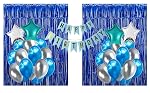 Crackles Happy Birthday Balloons Decoration Items Combo Kit Blue & Silver- 17 Pcs for Kids and adults, multi, Large (P-HBBS-230-IP)- Amazon
