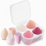 GLUN® Non-Latex Makeup Puffs, 4 piece Water Drop Gourd Oblique Cut Powder Puff, Makeup Cleaning Puff, Dry & Wet Use- Amazon