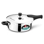 Bergner Argent Classic Triply Stainless Steel 5 Liters Outer Lid Pressure Pan, Triply Cooker with Resettable Safety Valve, Sturdy Handle, Easy to Use and Clean – Induction and Gas Stove Ready- Amazon