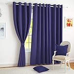 Story@Home 100% True Blackout Door Curtains 7 Feet Long Set of 2 | Plain Design | Room Darkening Curtain | Thermal Insulated Curtains for Living Room, Bedroom | (116 x 215 cm, Violet)- Amazon