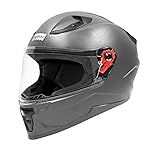 STUDDS Raider Street ISI Certified Full Face Helmet for Men and Women with Clear Visor (Grey – L)- Amazon