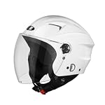 STUDDS RAY Super STUDDS RAY ISI Certified Open FACE Helmet for Men and Women with D – Ring Lock (White M)- Amazon