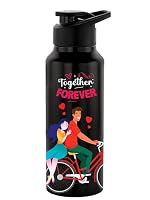 NIRLON Stainless Steel Single Walled Water Bottle 750ml, Water Bottles For Fridge, School,Gym,Home,office,Boys, Girls, Kids, Leak Proof (UV Printed Bottle, Together Forever, Sipper Cap)- Amazon