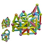 ToyMagic 36 Pcs Magnetic Balls and Magnet Rods Toy Building Set|Colorful DIY STEM Building Blocks Sticks for Ages 3+|Magnet Toy Set, Montessori Toys for Kids Early Educational Learning|Made in India- Amazon