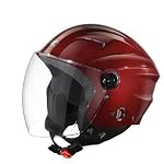 STUDDS RAY ISI Certified Open FACE Helmet for Men and Women with D – Ring Lock (Wine Red-M)- Amazon