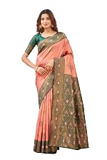 Women’s Banarasi Silk Saree with Rich Pallu, Jacquard Zari Weaving Work & Unstitched Blouse Piece, Traditional Ethnic for Wedding, Party & Festive Occasion- Amazon