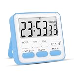 GLUN® Digital Kitchen Timer with Clear Loud Alarm for Cooking, Stop Watches Timer Clock with Alarm & Magnetic Back, LCD Backlit Display, Classroom Timer for Kids & Teachers Blue Back (Random Color)- Amazon