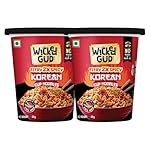 WickedGud Korean Cup Noodles, Fiery 2X Spicy, 69g, No Palm Oil, Vegetarian, Pack of 2- Amazon