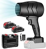 Dravizon Compressed Air Duster – 36V Air Blower, Portable Dust Cleaner, Leaf Blower, BBQ, Car Drying Tool – Includes 2 Batteries, Charger, and Carrying Bag- Amazon
