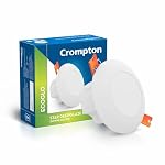 Crompton Star Deep Glaze Downlighter 3W Round Ceiling Light (Cool Day Light, Pack of 1)| Cut Out Size :1524mm- Amazon
