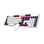 Ant Esports KM1610 LED Gaming Keyboard and Mouse Combo, 104 Keys Rainbow Backlit Keyboard and 7 Colour RGB Mouse for PC Laptop Xbox PS4 Gamers and Work, White- Amazon