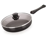 Nirlon Fry Pan with Glass Lid, Heat-Resistant Handle, Heavy Guage 3mm Thickness Aluminum Cookware 3-Layer Nonstick Coatings 24cm, 2.25 LTR(Compatible with All Induction, Gas & stovetops)- Amazon