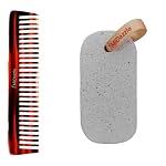 Midazzle Handcrafted Hair Comb with Pumice Stone, Set of 2, Capsule Design- Amazon