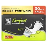 Pee Safe Comfort Ultra Thin Sanitary Pads For Women | XXL | 30 Pads For Rash Free Periods | Cottony Soft Sanitary Napkins For Ultra Comfort | Dual Wings | Toxin Free | Extra Long | Unscented- Amazon