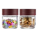 CELLO Modustack Glassy Storage Jars For Kitchen 500 ml Maroon | Freezer & Fridge Safe Airtight Stackable Leadfree Toughened Glass Kitchen Storage Container For Beans, Whole Grains, Spices & Dry Fruits- Amazon