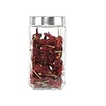 CELLO Qube Fresh Glass Storage Jar for Kitchen 1200 ml Transparent | Durable Fridge Safe Airtight Leadfree Toughened Glass Kitchen Storage Container Jars Set For Beans, Whole Grains Spices Dry Fruits- Amazon