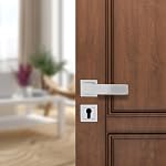 amazon basics Door Handle for Main Door | Main Door Handle | 5.3 inch Length of Handle for Grip | Brass | crom Finish | Zinc Alloy- Amazon