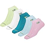 SWAGR 5 Pairs Women Cotton Socks Ankle Length Socks, Multicolor, Pack of 5, Free Size- Amazon