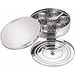 neelam Stainless Steel Spice Box, Masala Dabba with airtight Steel Lid, 7 Containers with 1 Spoon & 1 Steel Plate, Organize Spices, Durable & Elegant Kitchen Storage for Home Cooking, Silver, 825 ml- Amazon