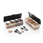 MasalaGhar 4 in 1 Masala Box, Pack of 2, 1800ml with 4 Spoons for Kitchen Storage – BPA Free Transparent Container for Spices Pickle Dry Fruits Grains Snacks with Colorful Lids- Amazon