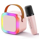 Storio Rechargeable Wireless Mini Portable Bluetooth Karaoke Machine | Bluetooth Speaker with Microphone & LED Lights – Kids Music Singing Toys for Girl Boy Birthday Gift Ideas- Amazon