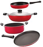 Nirlon Dishwsher Safe Non Stick Gift Cookware Set of 4 Pieces (FT13_FP11_DKD(J)_CS24)- Amazon