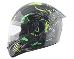 Vega Voyager DRAGOA! Full Face Motorcycle Helmet with Lightweight Shell, Aerodynamic Design, Shock Absorbing Liner, Comfortable Interior, Ventilated Fit, and Trendy Black Neon Yellow Finish Black Neon Yellow-L- Amazon